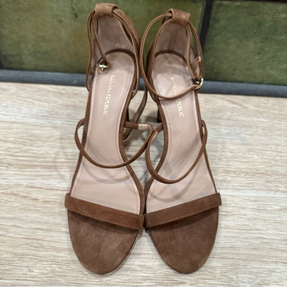 Brown Suede Strappy Women's Heels Size 8.5 by Banana Republic - Picture 2 of 11